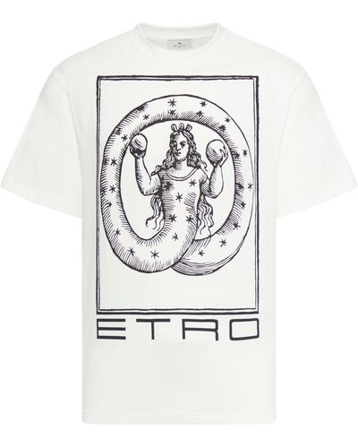 Etro T-shirt in cotone con stampa grafica - Bianco