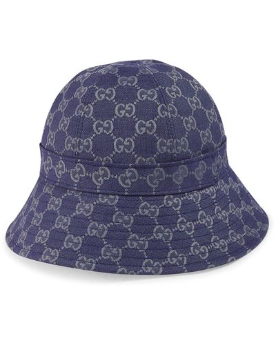Gucci Cappello clotche in tessuto gg - Blu