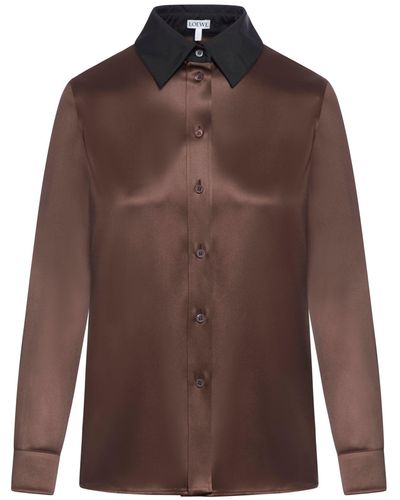 Loewe Silk Shirt - Brown