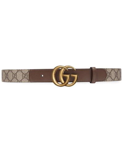 Gucci Double G Buckle gg Belt - White