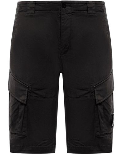 C.P. Company Stretch Sateen Cargo Shorts - Black