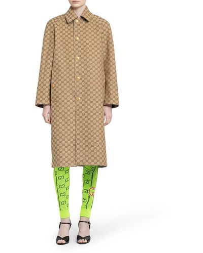 Gucci Long Reversible Coat In GG Canvas - Multicolour