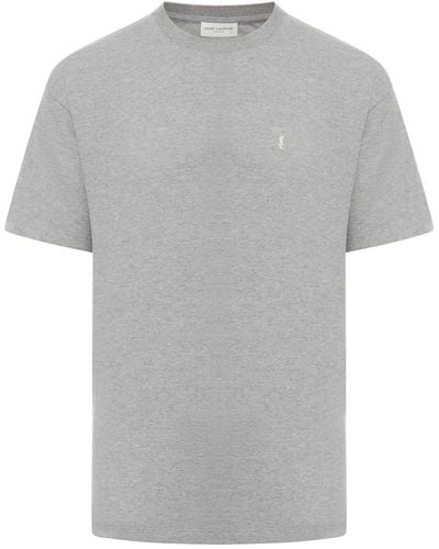 Saint Laurent T-shirt con ricamo - Grigio