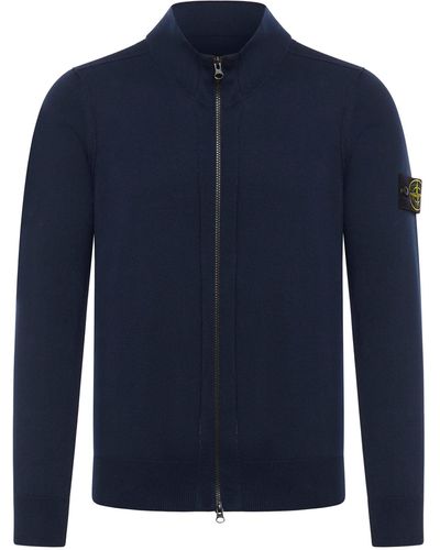 Stone Island Zip Sweater - Blue