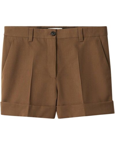 Miu Miu Bermuda Shorts In Wool Gabardine - Brown