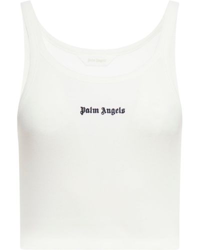 Palm Angels Crop top con logo - Bianco