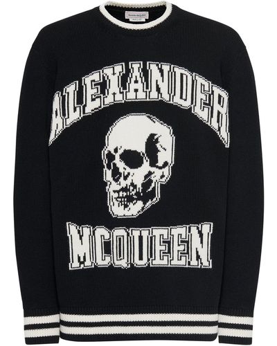 Alexander McQueen Logo Intarsia Crewneck Jumper - Black