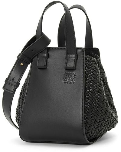 Loewe Compact Hammock Bag In Calfskin - Black