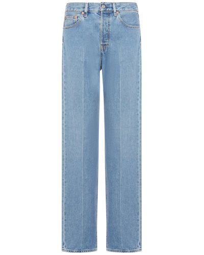 Gucci Denim Trousers With Label - Blue