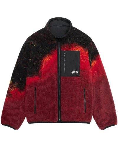 Stussy GIACCA SHERPA REVERSIBILE - Rosso