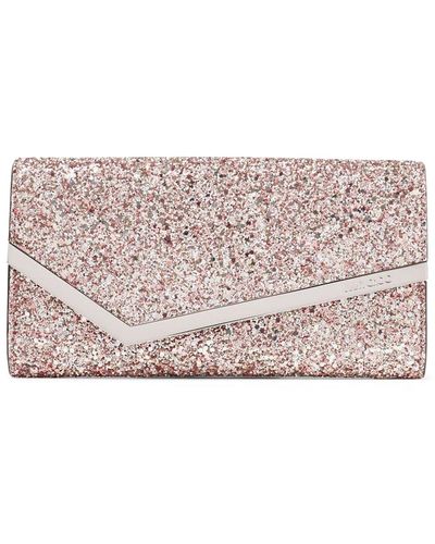 Jimmy Choo Emmie Clutch With Sequins - Pink