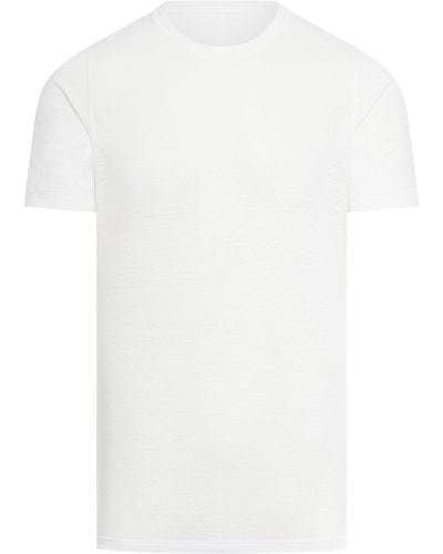 120% Lino Short Sleeve Linen Tshirt - White