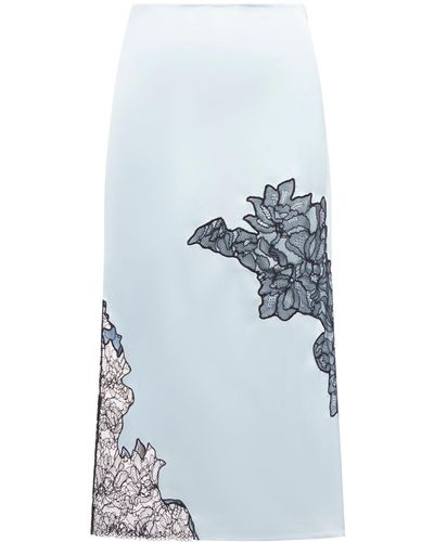 Ganni Satin Lace Skirt - Blue