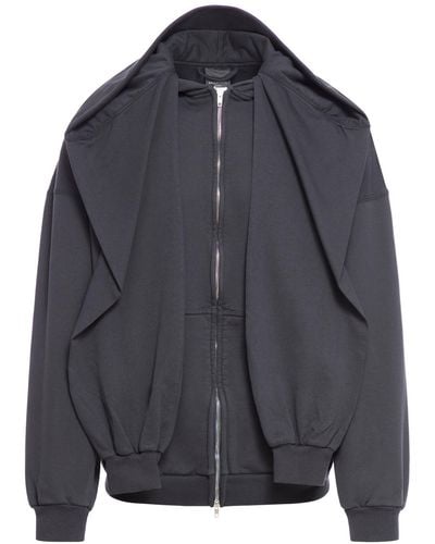 Balenciaga Incognito Full-zip Jersey Hoodie - Grey