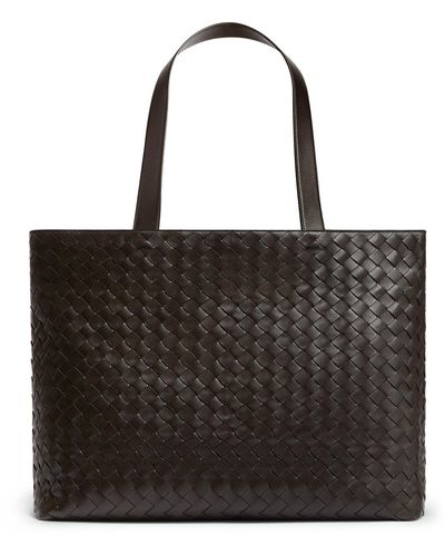 Bottega Veneta Large Intrecciato Tote Bag With Zip - Black