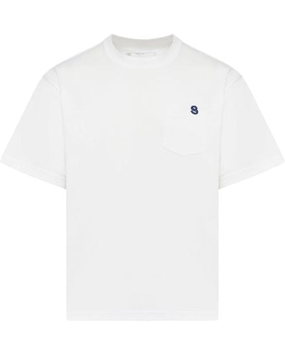 Sacai S Cotton Jersey T-Shirt - White