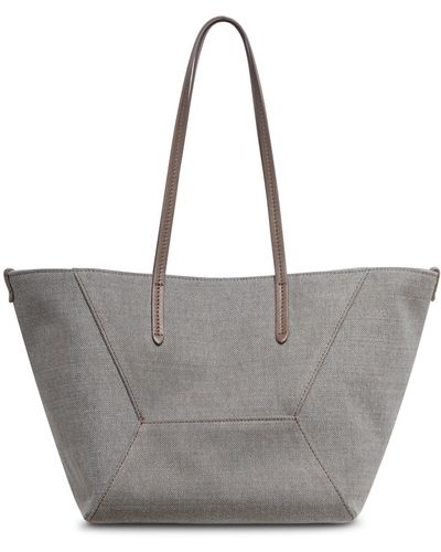 Brunello Cucinelli Borsa shopping - Grigio