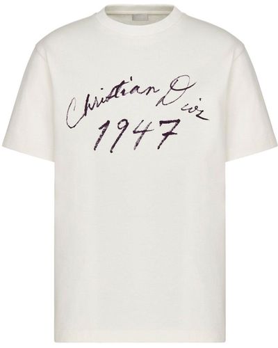 Dior Relaxed Fit T-shirt With Handwritten Signature - White