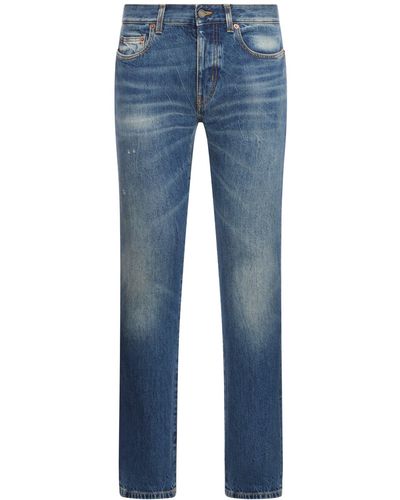 Saint Laurent Jeans slim fit in denim deauville - Blu