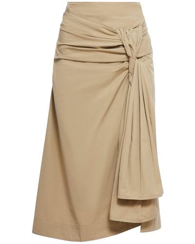 Bottega Veneta Poplin Skirt With Knot - Natural