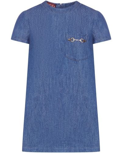 Gucci Denim Top With Clamp - Blue