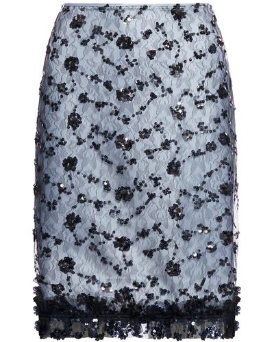 Ganni Sequin Lace Skirt - Blue