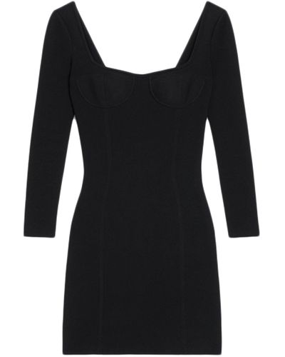 Celine Mini Dress With Corset Top In Reinforced Viscose - Black