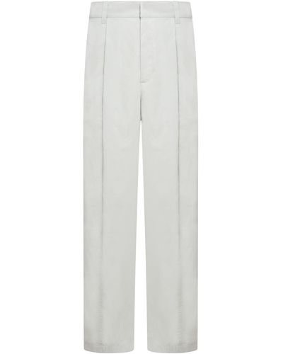 Bottega Veneta Pantaloni in seta e cotone - Bianco