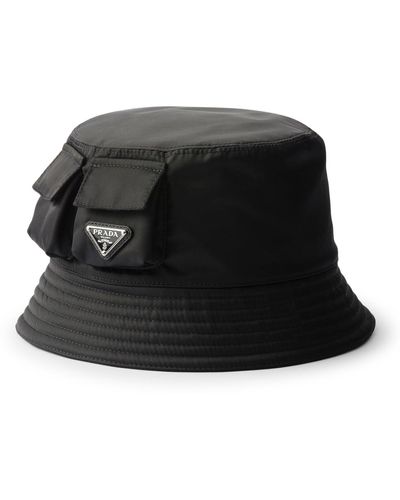 Prada Re-nylon Bucket Hat With Mini Pockets - Black