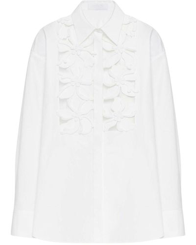 Valentino Garavani Embroidered Compact Poplin Shirt - White