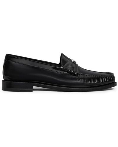 Celine Triomphe Luco Loafers In Polished Bulls Leather - Black