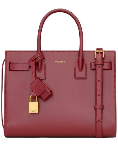 Saint Laurent Baby Sac De Jour Bag In Smooth Leather - Red