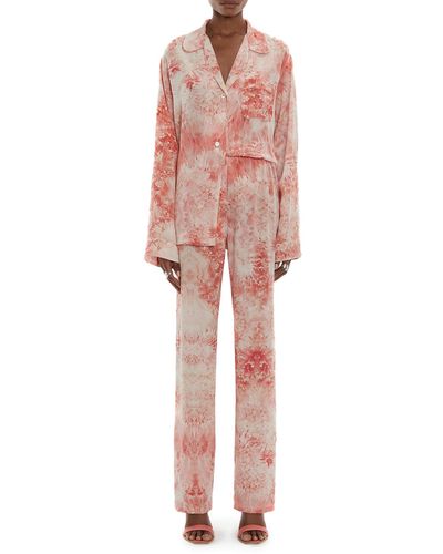 Alexander McQueen Pantaloni Pyjama Corallo - Rosso