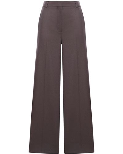 Stella McCartney Flannel Flared Trousers - Brown