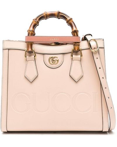 Gucci Small Diana Leather Tote Bag - Pink