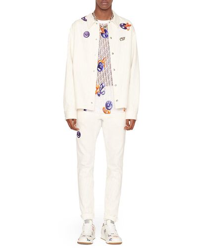 Dior Dior And Kenny Scharf Slim-fit Jeans - White