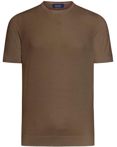 Nome Round Neck T-shirt - Brown