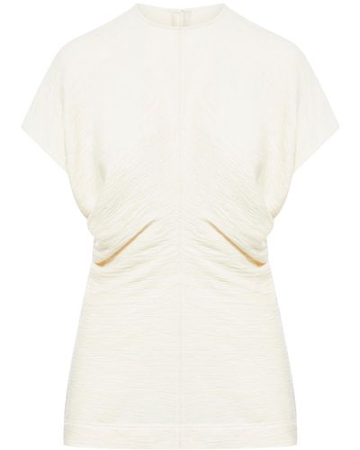 Totême Slouch Waist Crinkled Top Cream - Natural