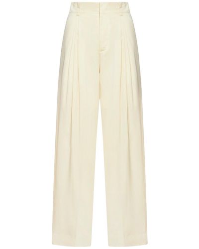 Bottega Veneta Pantaloni in seta e cotone - Bianco