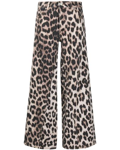 Ganni Leopard-print Trousers - White