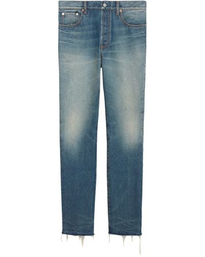 Gucci Denim Trousers With Label - Blue