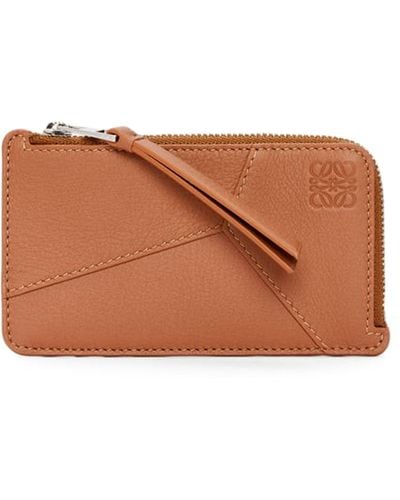 Loewe Puzzle Card Holder With Coin Purse In Classic Calfskin - Brown