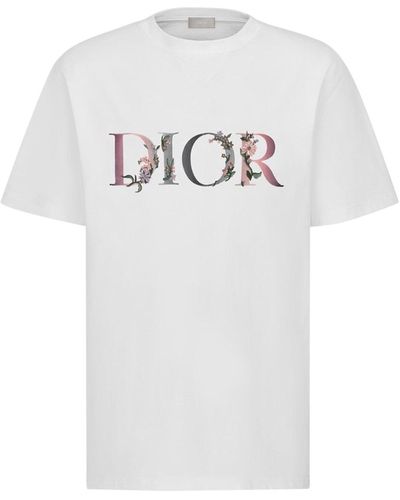 Dior T-SHIRT DIOR con logo FLOWERS OVERSIZE - Bianco