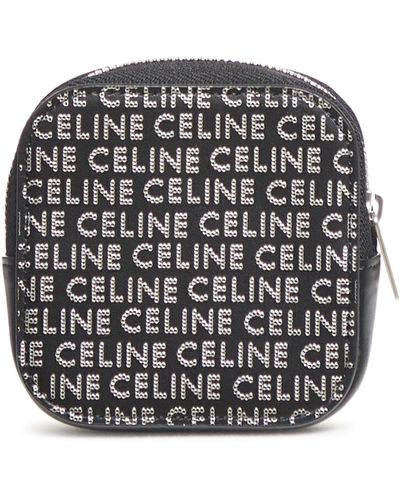 Celine Coin Purse With Allover Logo - Black