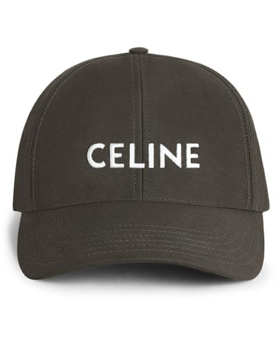 Celine Cotton Baseball Hat Ebony - Black