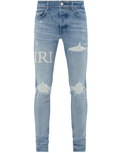 Amiri Jeans mx1 con logo boucle - Blu