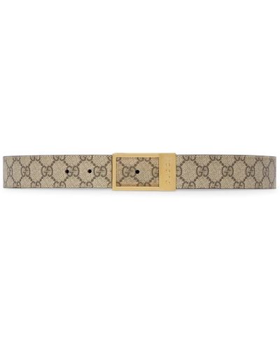 Gucci Cintura GG con fibbia rettangolare - Bianco