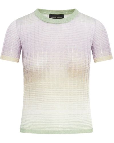 Roberto Collina T-shirt in lurex - Bianco
