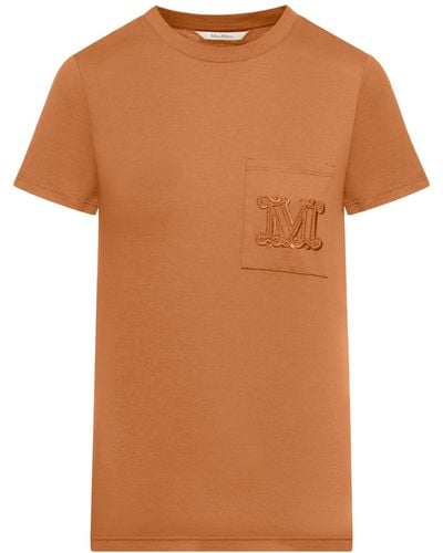 Max Mara T-shirt in jersey di cotone - Arancione