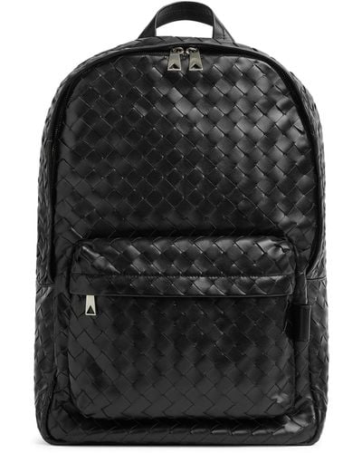 Bottega Veneta Medium Woven Backpack - Black